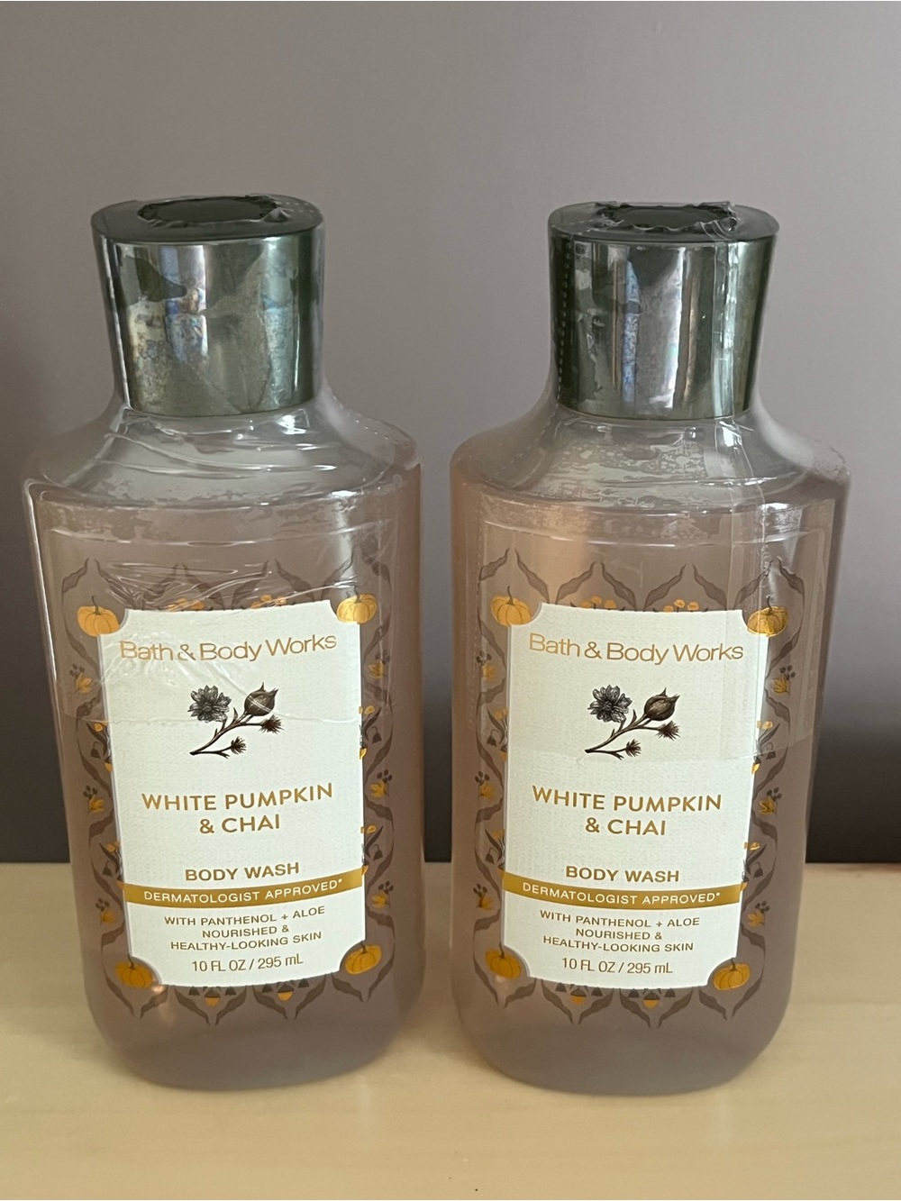 Two New Bath & Body Works White Pumpkin & Chai Body Washes